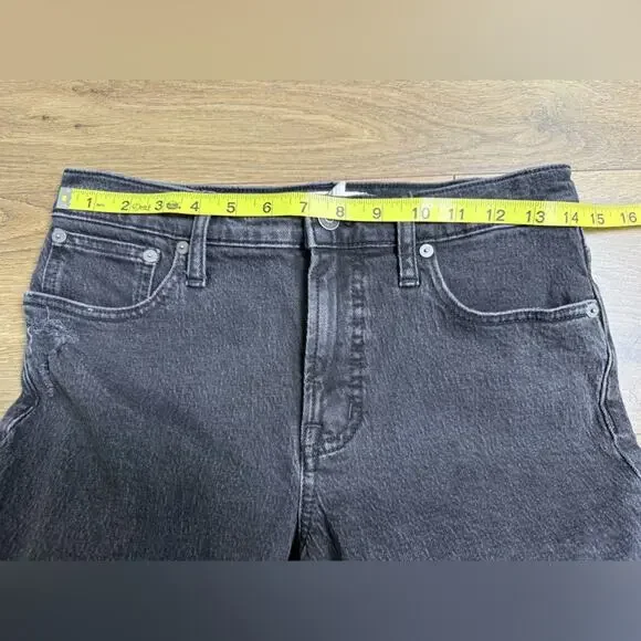 Madewell The Mid-Rise Perfect Vintage Straight Jean Black Ripped Edition Size 26 - Picture 11 of 13